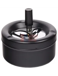 22339 Пепельница вращающаяся хром черная матовая 110 мм