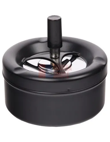 22339 Пепельница вращающаяся хром черная матовая 110 мм