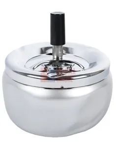 22352 Пепельница вращающаяся серебристая блестящая 110 мм 