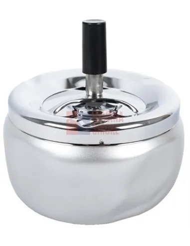 22352 Пепельница вращающаяся серебристая блестящая 110 мм 