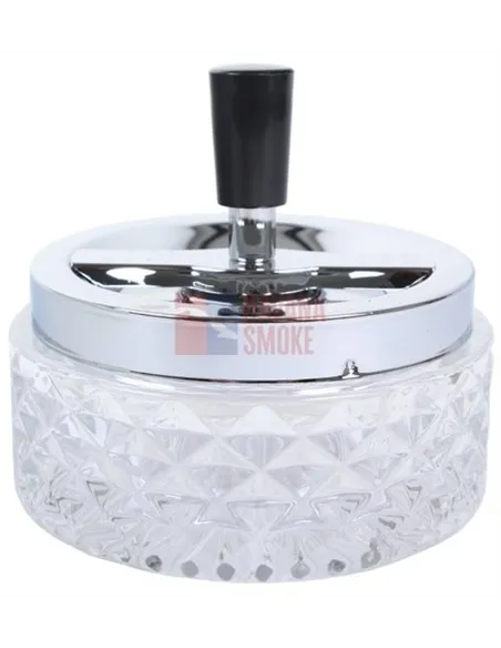 22359 Пепельница вращающаяся стекло белая 115 мм