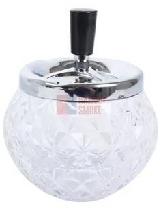 22363 Пепельница вращающаяся стекло белая 110 мм