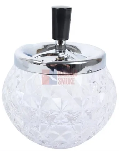 22363 Пепельница вращающаяся стекло белая 110 мм