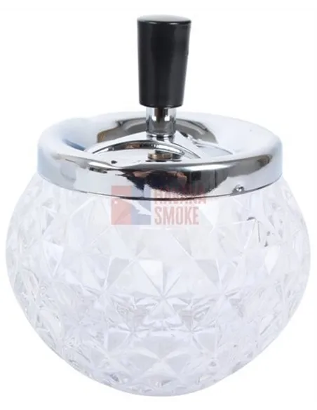 22363 Пепельница вращающаяся стекло белая 110 мм