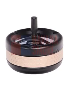 22366 Пепельница вращающаяся черная матовая\голд 130 мм *SUPERSALE*