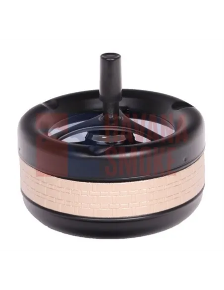 22366 Пепельница вращающаяся черная матовая\голд 130 мм *SUPERSALE*