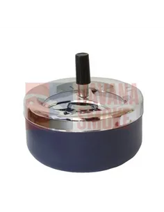 22371 Пепельница вращающаяся хром/синяя 130 мм