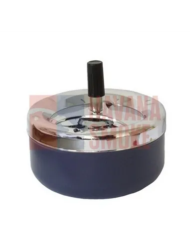 22371 Пепельница вращающаяся хром/синяя 130 мм