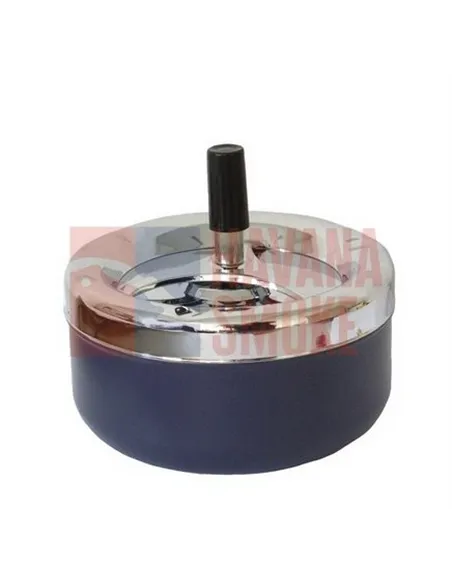 22371 Пепельница вращающаяся хром/синяя 130 мм