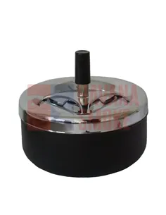 22373 Пепельница вращающаяся хром/черная 130 мм