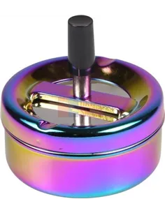 22378 Пепельница вращающаяся радужная блестящая 90 мм