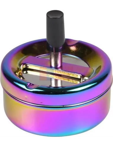 22378 Пепельница вращающаяся радужная блестящая 90 мм