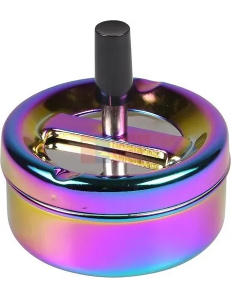 22378 Пепельница вращающаяся радужная блестящая 90 мм