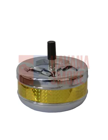 22383 Пепельница вращающаяся хром/золотая блестящая 130 мм *SALE*