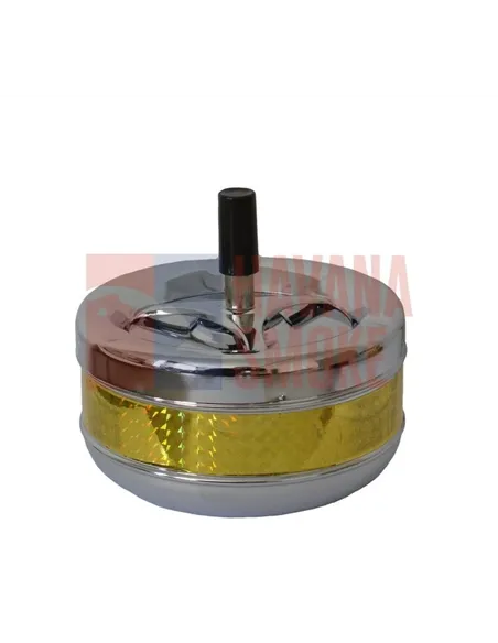 22383 Пепельница вращающаяся хром/золотая блестящая 130 мм *SALE*