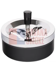22388 Пепельница вращающаяся хром черная матовая 140 мм