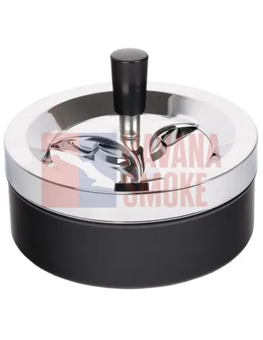 22388 Пепельница вращающаяся хром черная матовая 140 мм