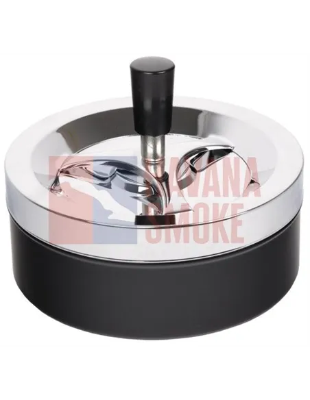 22388 Пепельница вращающаяся хром черная матовая 140 мм