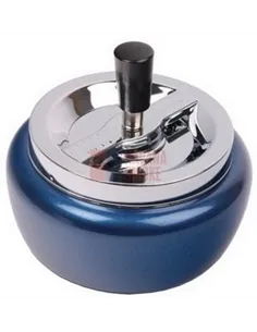 22392 Пепельница вращающаяся хром/голубой металлик 130 мм