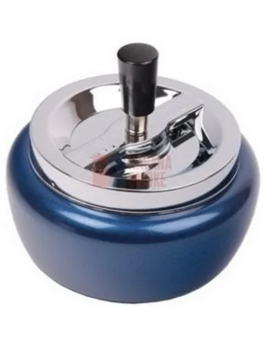 22392 Пепельница вращающаяся хром/голубой металлик 130 мм