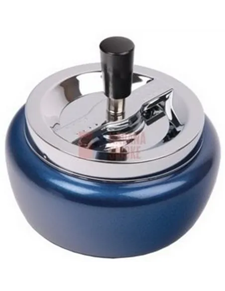 22392 Пепельница вращающаяся хром/голубой металлик 130 мм