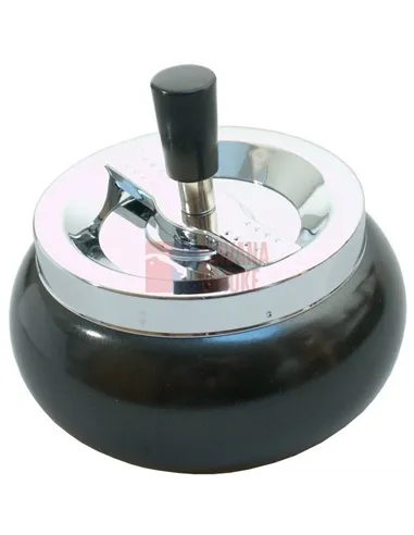 22393 Пепельница вращающаяся хром/черная металлик 130 мм