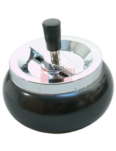 22393 Пепельница вращающаяся хром/черная металлик 130 мм