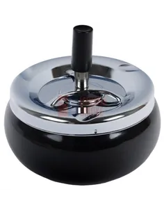 22401 Пепельница вращающаяся черная/матовый хром 110мм