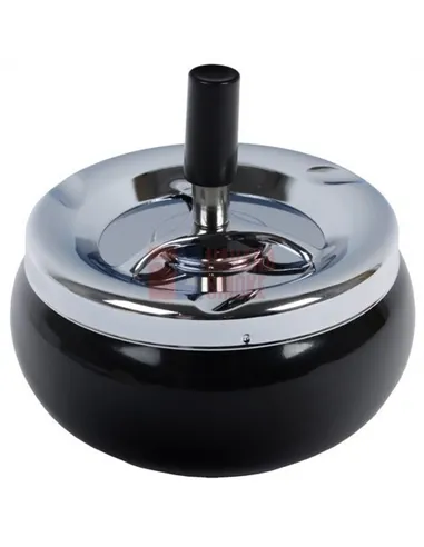 22401 Пепельница вращающаяся черная/матовый хром 110мм