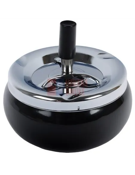 22401 Пепельница вращающаяся черная/матовый хром 110мм