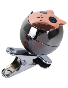 22510 Пепельница настольная на прищепке "кошка" серый металлик 70 мм