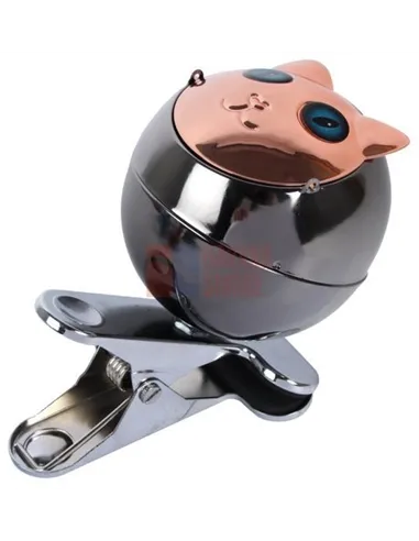 22510 Пепельница настольная на прищепке "кошка" серый металлик 70 мм