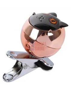 22511 Пепельница настольная на прищепке "кошка" "розоое золото" металлик 70 мм