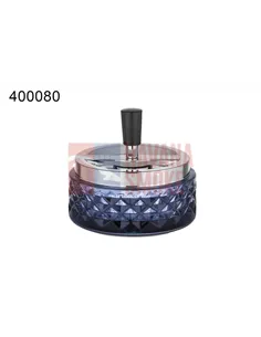 400080 Пепельница вращающаяся голубое стекло 11см