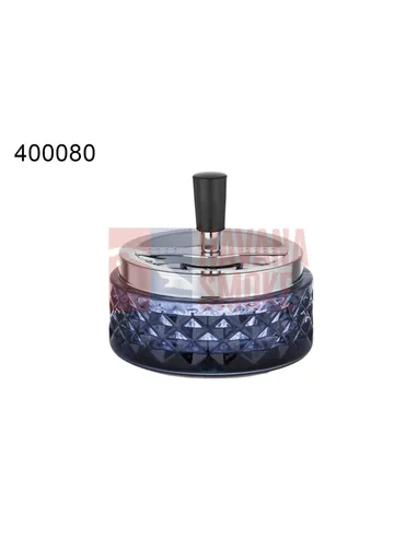 400080 Пепельница вращающаяся голубое стекло 11см