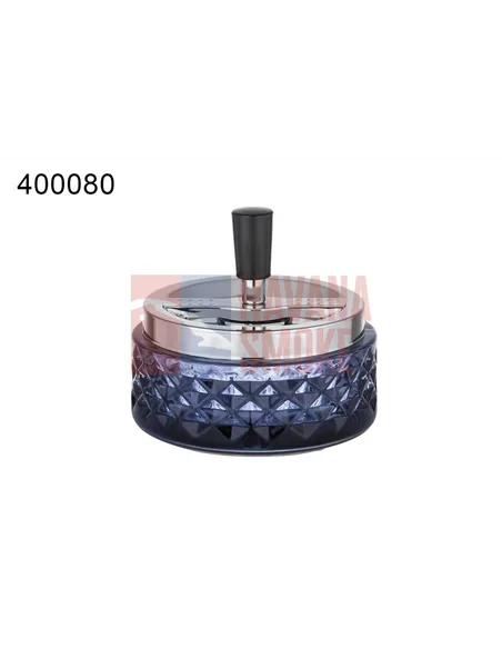 400080 Пепельница вращающаяся голубое стекло 11см