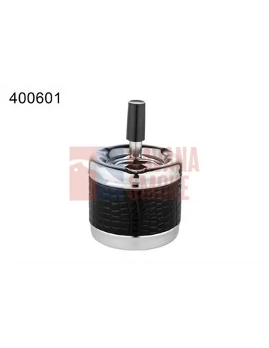 400601А Пепельница вращающаяся черная кроко 80 мм