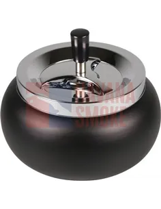 504841 Пепельница вращающаяся Jumbo круглая хром/черная 17х10,5 см