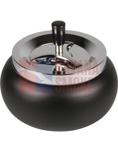 504841 Пепельница вращающаяся Jumbo круглая хром/черная 17х10,5 см