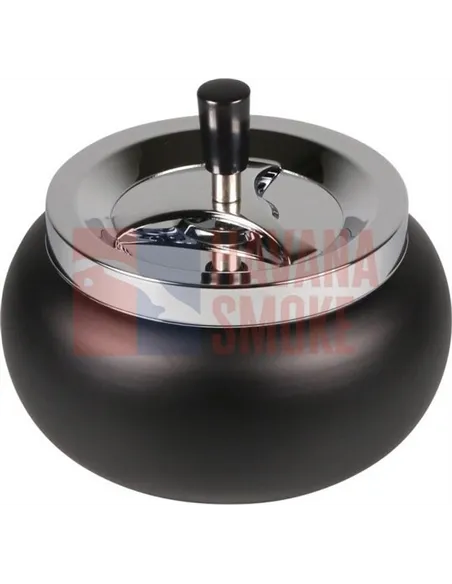 504841 Пепельница вращающаяся Jumbo круглая хром/черная 17х10,5 см