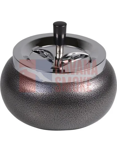 504843 Пепельница вращающаяся Jumbo круглая хром/серая 17х10,5 см