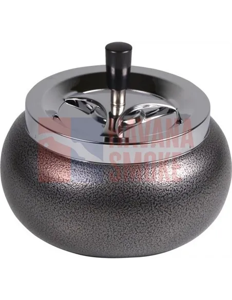 504843 Пепельница вращающаяся Jumbo круглая хром/серая 17х10,5 см