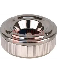 512113 Пепельница настольная керамическая хром/сильвер полоски, 12 см, высота 5см