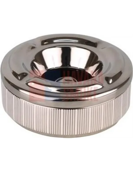 512113 Пепельница настольная керамическая хром/сильвер полоски, 12 см, высота 5см