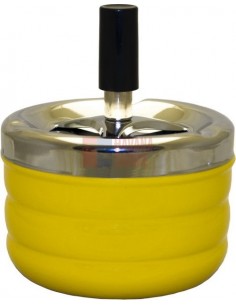 06023 Пепельница вращающаяся 95 мм желтая ребристая - купить в интернет-магазине Havana Smoke