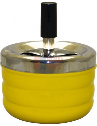 06023 Пепельница вращающаяся 95 мм желтая ребристая - купить в интернет-магазине Havana Smoke