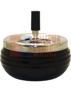 06024 Пепельница вращающаяся 125 мм черная ребристая - купить в интернет-магазине Havana Smoke