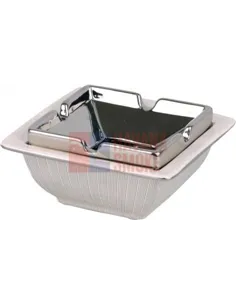 512141 Пепельница настольная керамическая белый/серебристый декор, 12,5 см, высота 5см