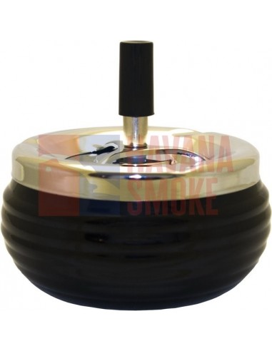 06024 Пепельница вращающаяся 125 мм черная ребристая - купить в интернет-магазине Havana Smoke