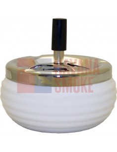 06026 Пепельница вращающаяся 125 мм белая ребристая - купить в интернет-магазине Havana Smoke